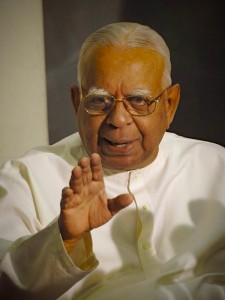 Sampanthan, leader of the political proxy of the Tamil Tigers, the Tamil National Alliance, addresses reporters during a media conference  in Colombo