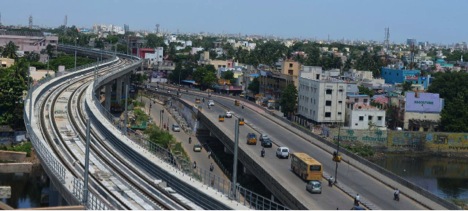 Streamlined appearance of Viaduct for Chennai Metro. Elegance superseding heavy construction is seen.