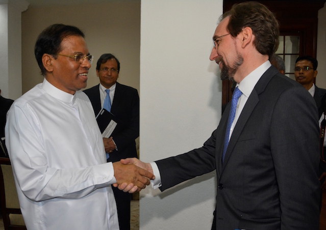 Zeid Ra’ad Al Hussein called on President Sirisena