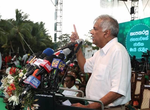 Ranil Wickremesinghe @ May day 2016 pic RW FB