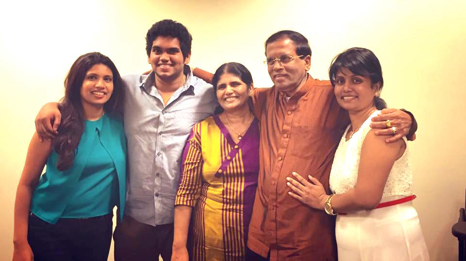 Srisena family |Photo via Sirisena’s Facebook